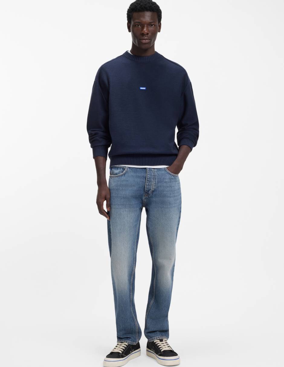 Jeans straight Hugo Blue lavado medio para hombre