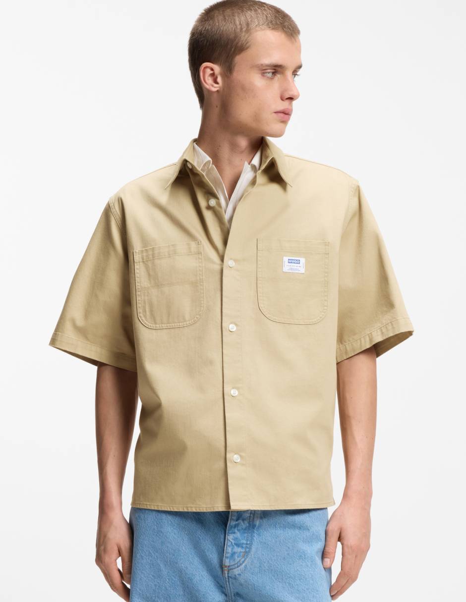 Camisa casual de algodón manga corta para hombre Camisa casual de algodón manga corta para hombre