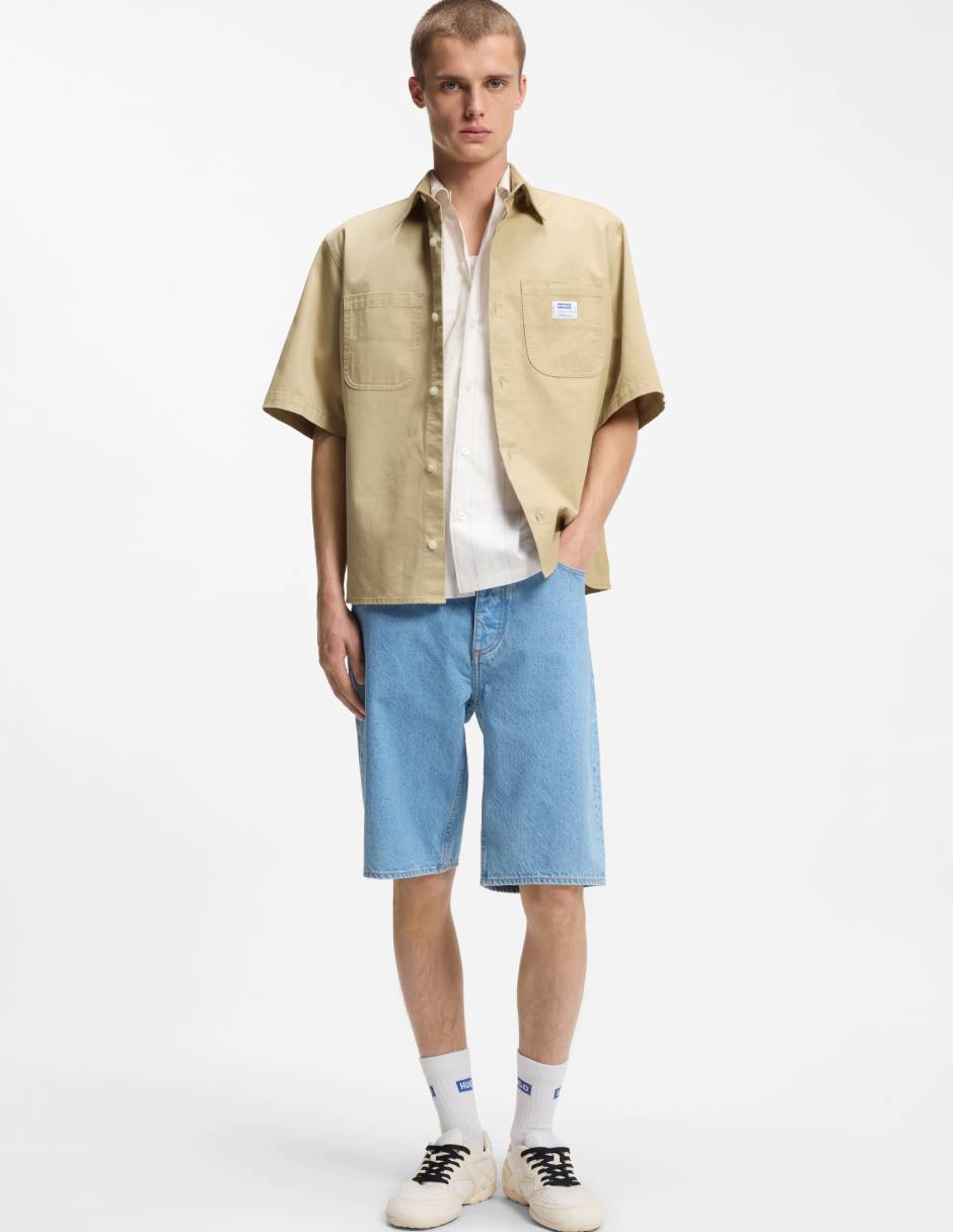 Camisa casual de algodón manga corta para hombre 4