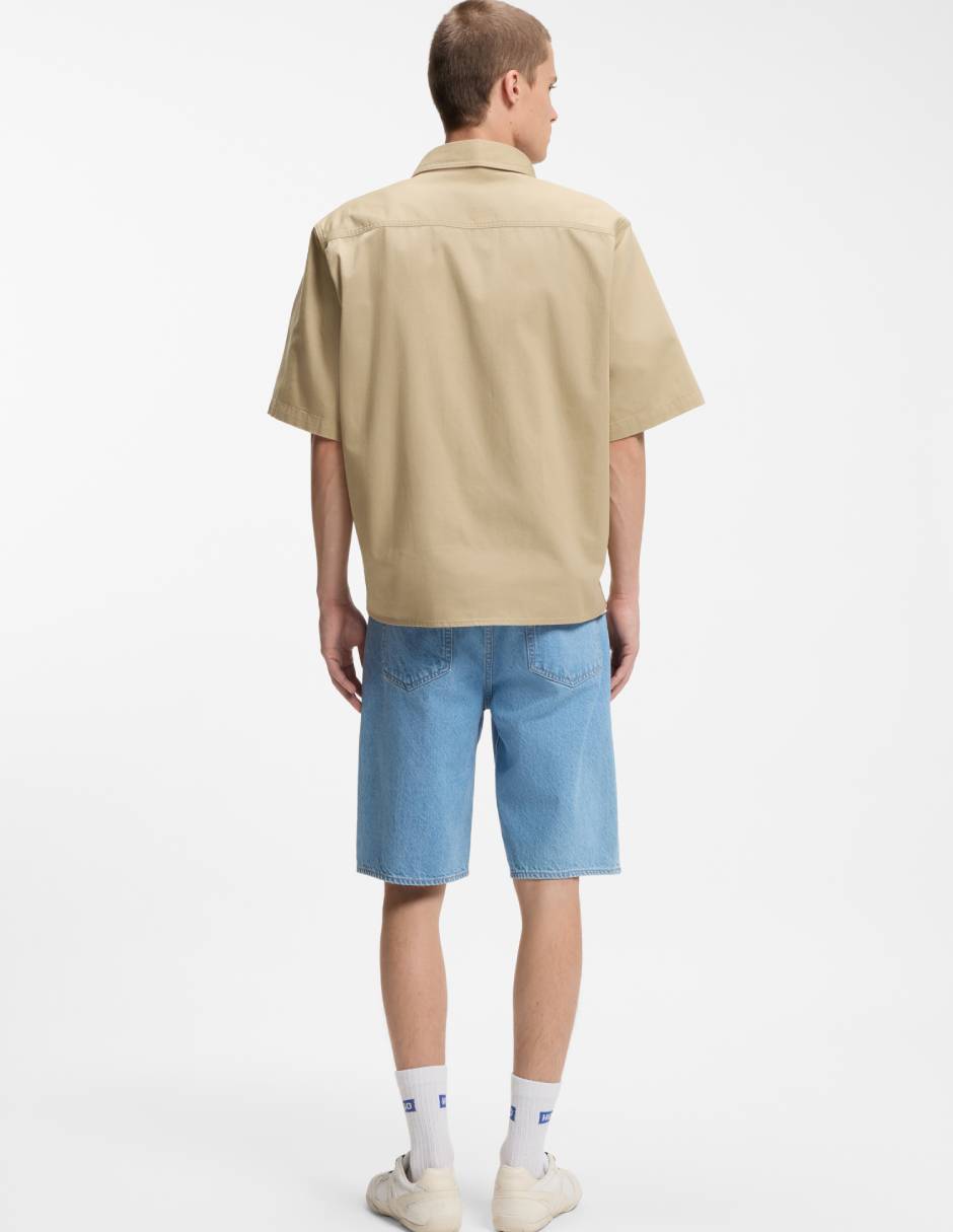 Camisa casual de algodón manga corta para hombre 6