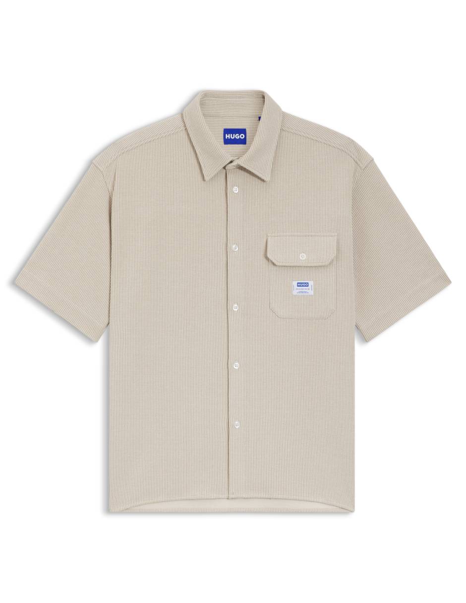 Camisa casual de algodón manga corta para hombre