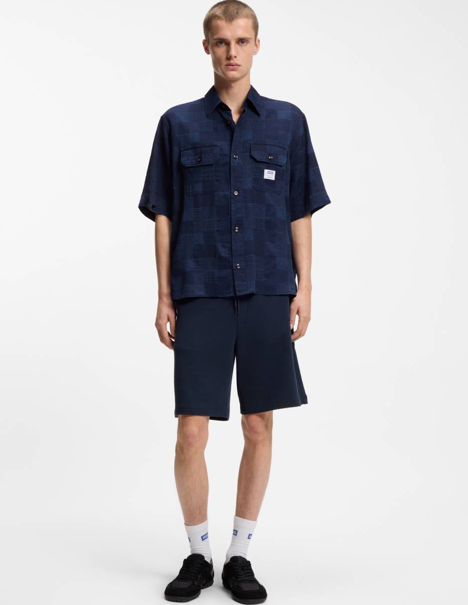 Camisa casual de algodón manga corta para hombre