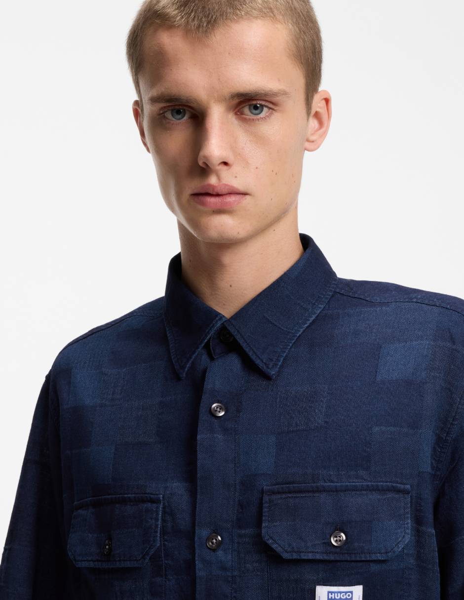 Camisa casual de algodón manga corta para hombre