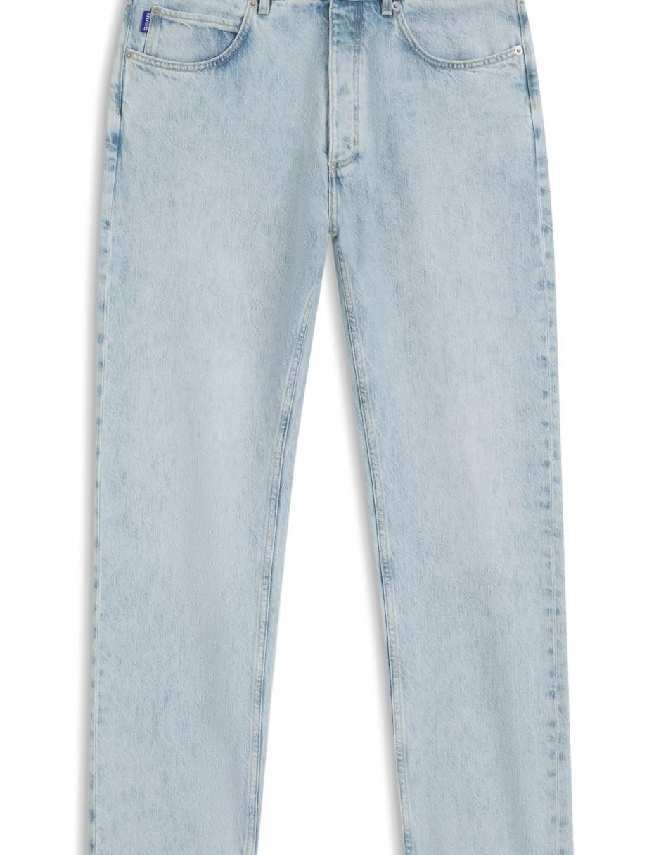 Jeans straight lavado claro para hombre 7