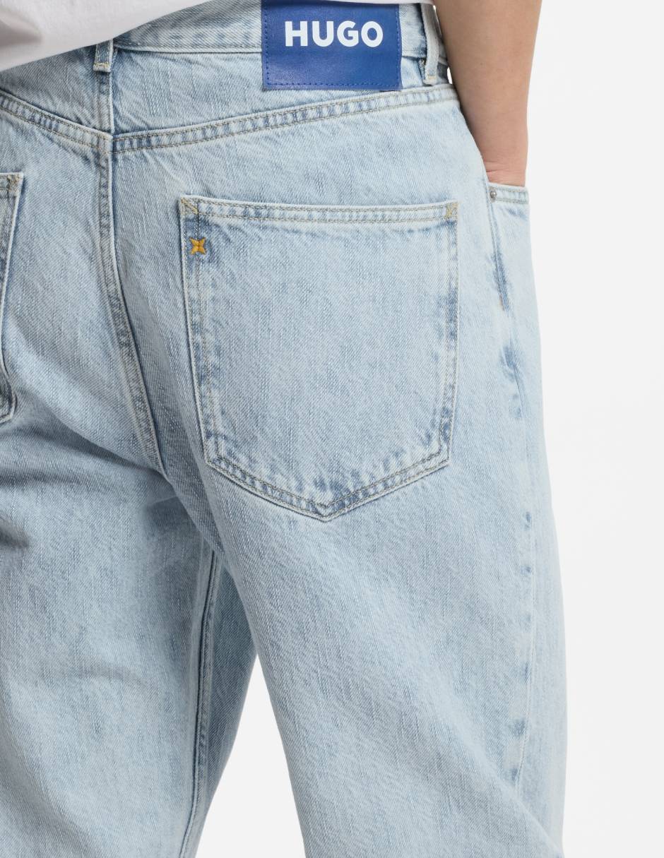 Jeans straight lavado claro para hombre 10