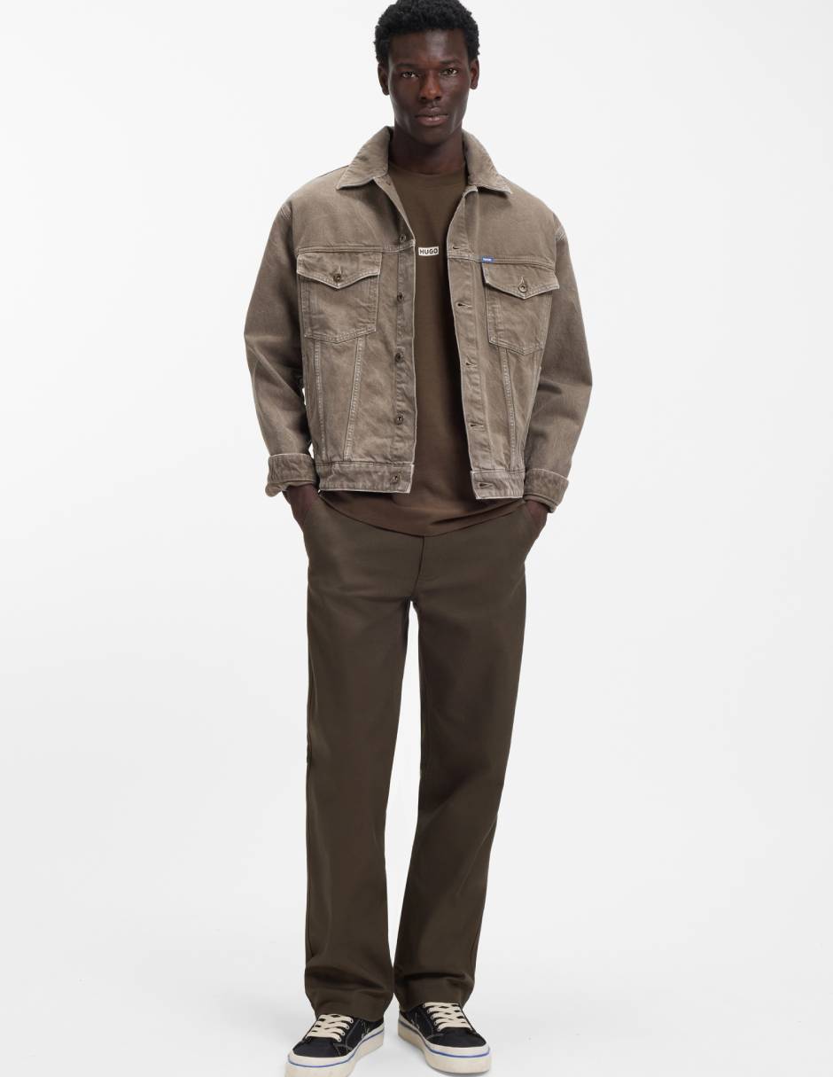 Pantalón regular Hugo Blue de algodón para hombre