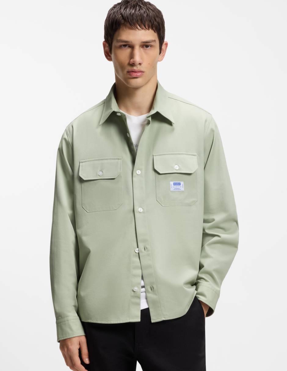 Camisa casual de algodón manga larga para hombre Camisa casual de algodón manga larga para hombre