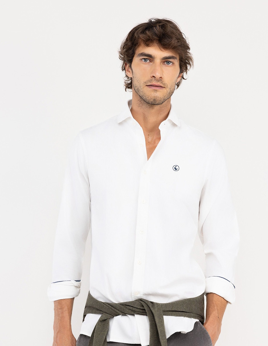 Camisa casual de algodón manga larga para hombre Camisa casual de algodón manga larga para hombre