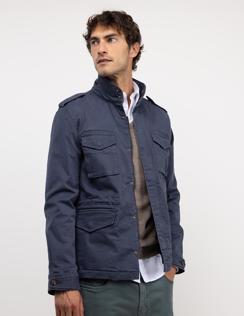Chamarra cazadora con bolsillos para hombre Chamarra cazadora con bolsillos para hombre
