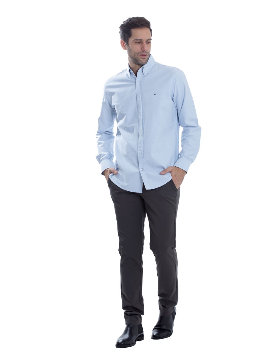 Camisa casual manga larga para hombre 5
