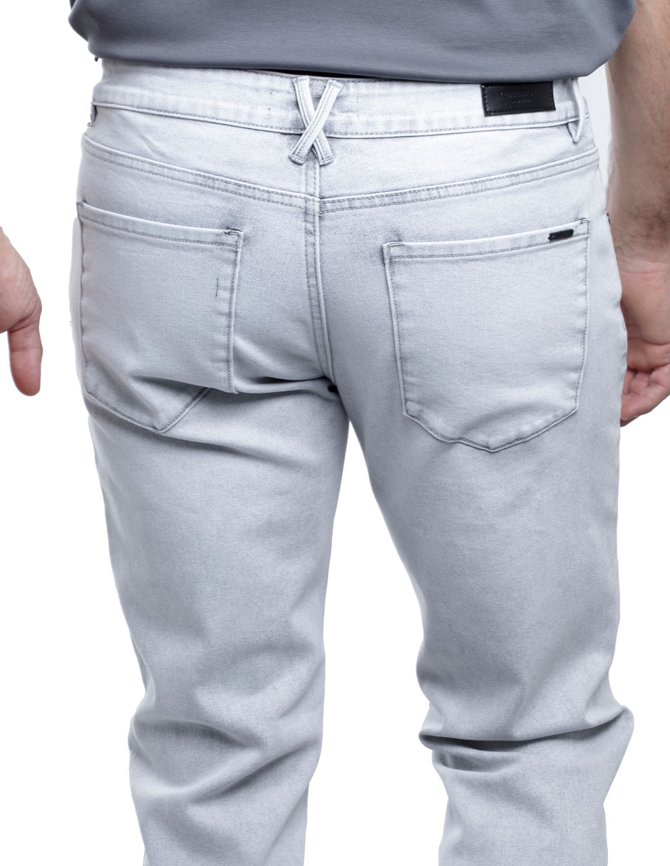 Jeans slim lavado medio para hombre 6