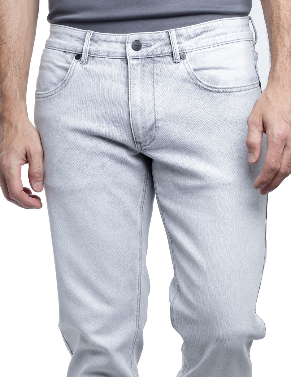 Jeans slim lavado medio para hombre 8