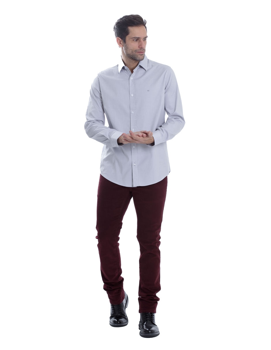 Camisa casual de algodón manga larga para hombre 5