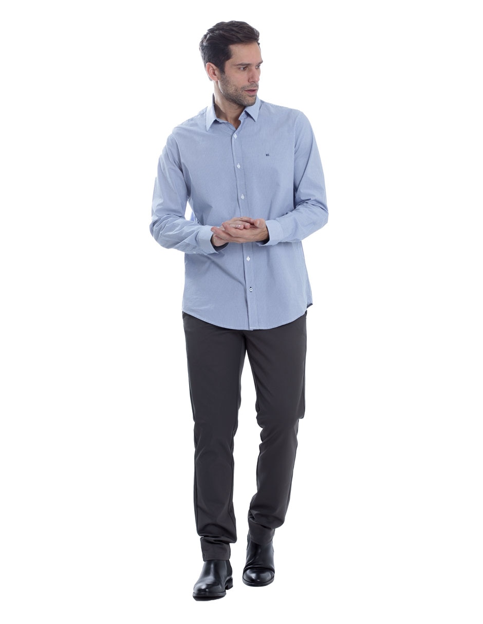 Camisa casual manga larga para hombre 5
