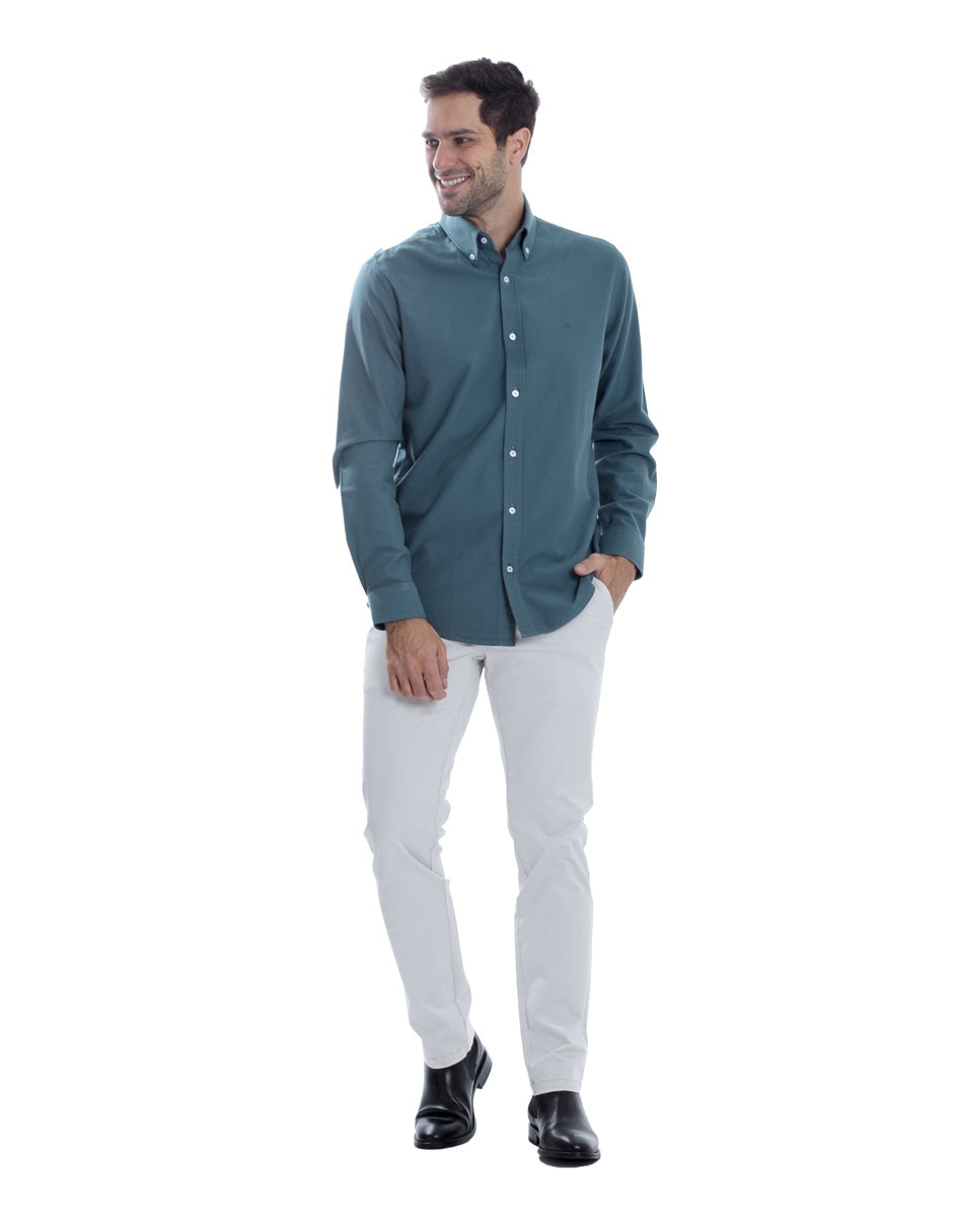 Camisa casual de algodón manga larga para hombre 5