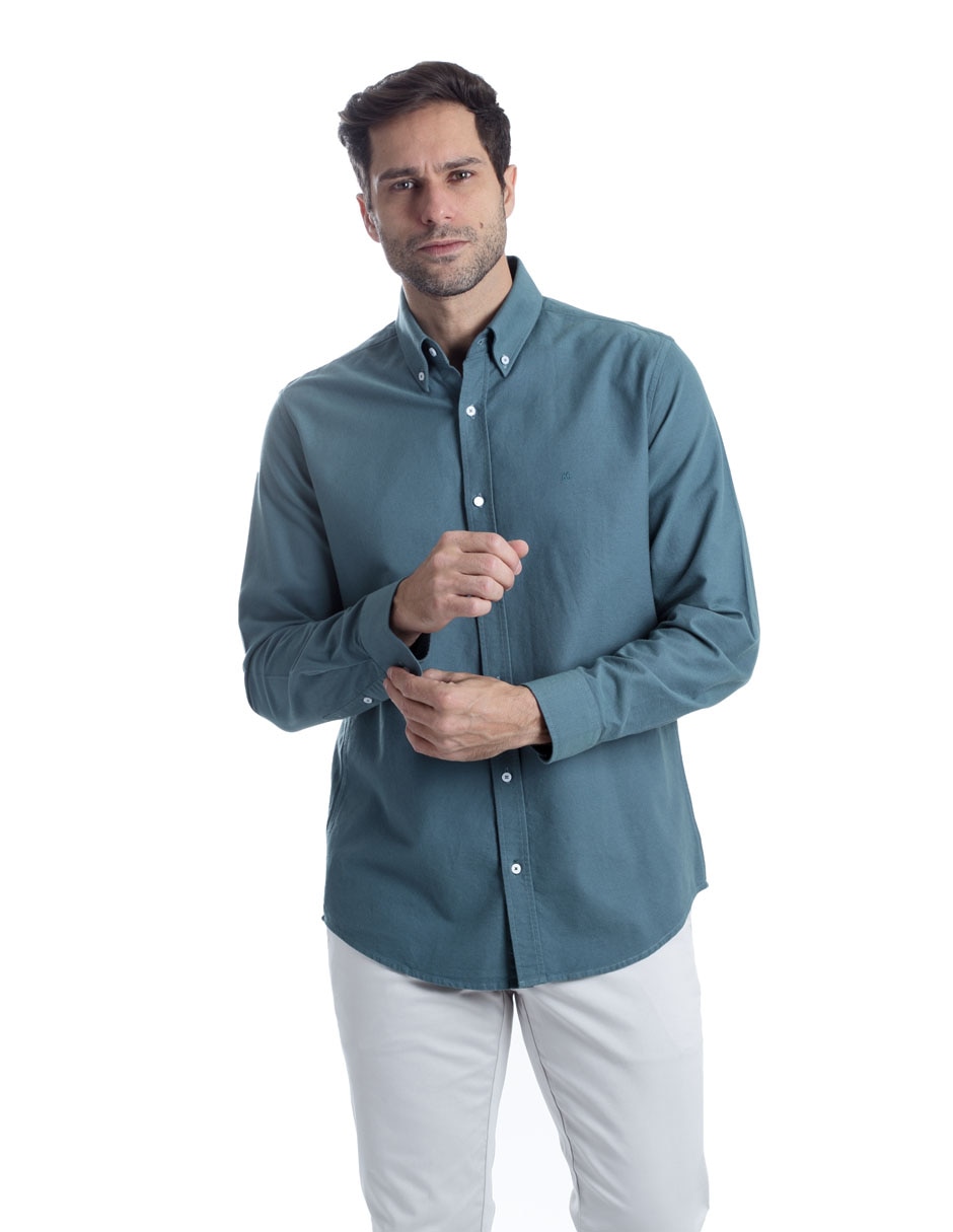 Camisa casual de algodón manga larga para hombre 3