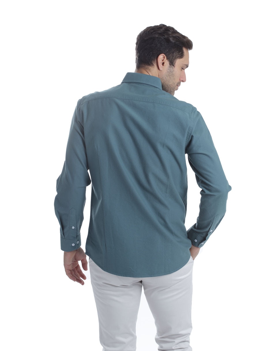 Camisa casual de algodón manga larga para hombre 2