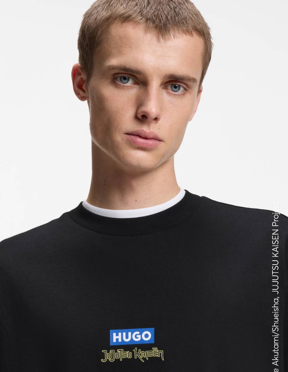 Playera Hugo Blue Jujutsu Kaisen cuello redondo para hombre