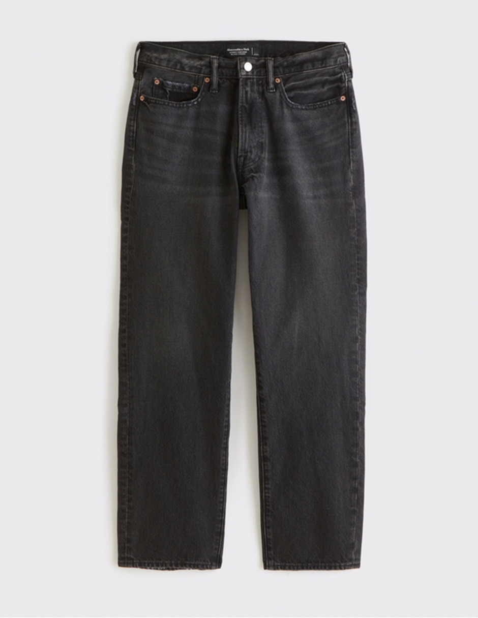Jeans straight lavado obscuro para hombre