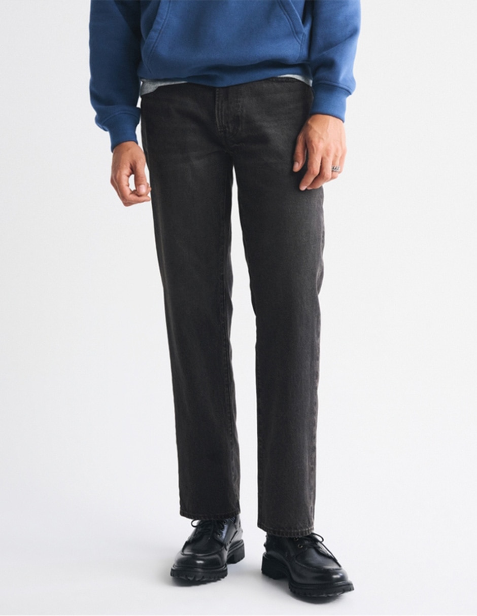 Jeans straight lavado obscuro para hombre 6