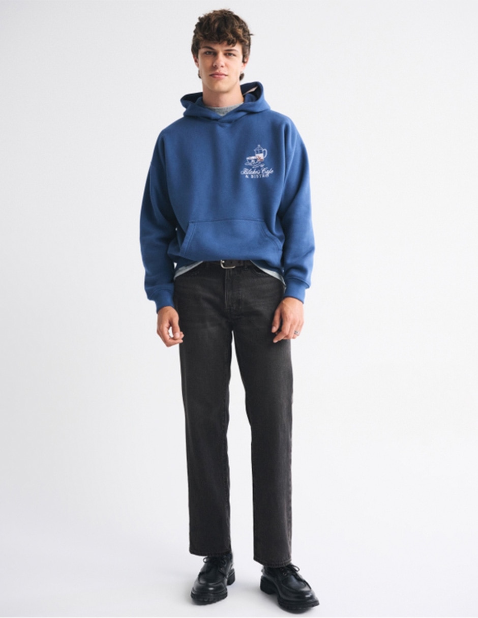 Jeans straight lavado obscuro para hombre 7