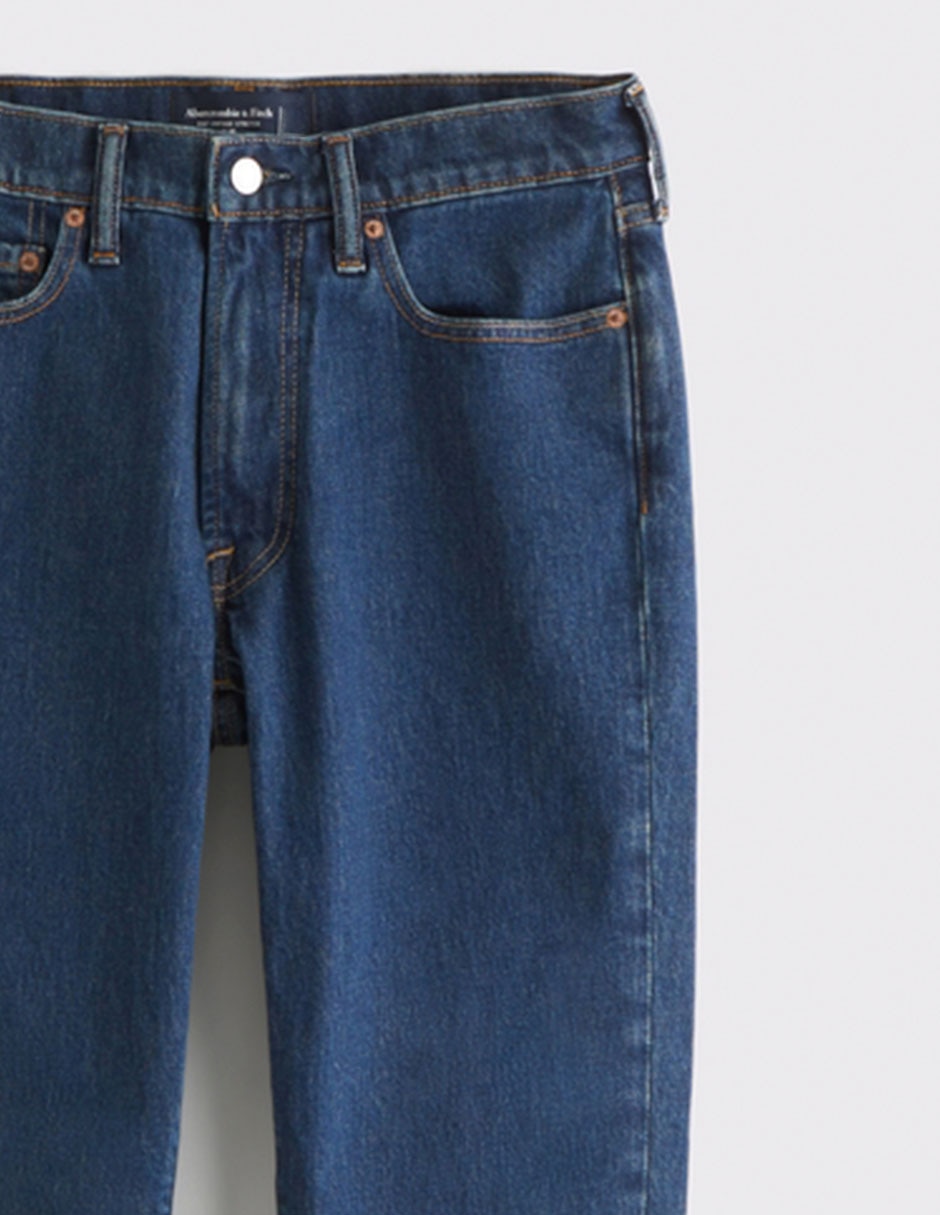 Jeans straight lavado medio para hombre 2