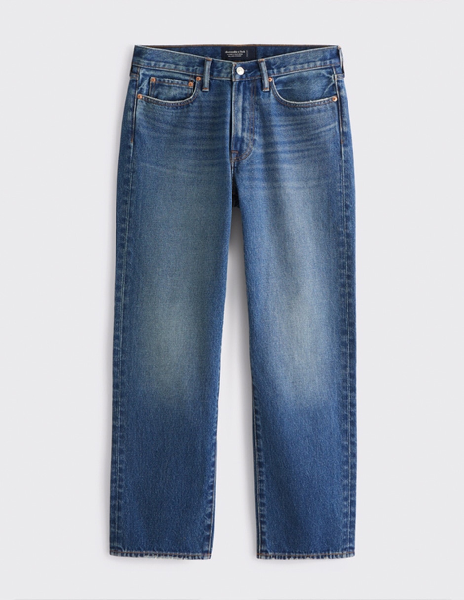 Jeans straight deslavado para hombre 1