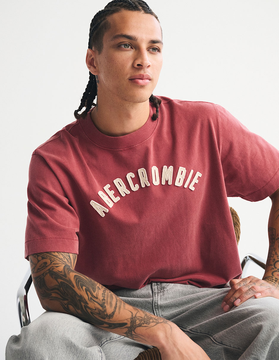 Playera Abercrombie & Fitch cuello redondo para hombre