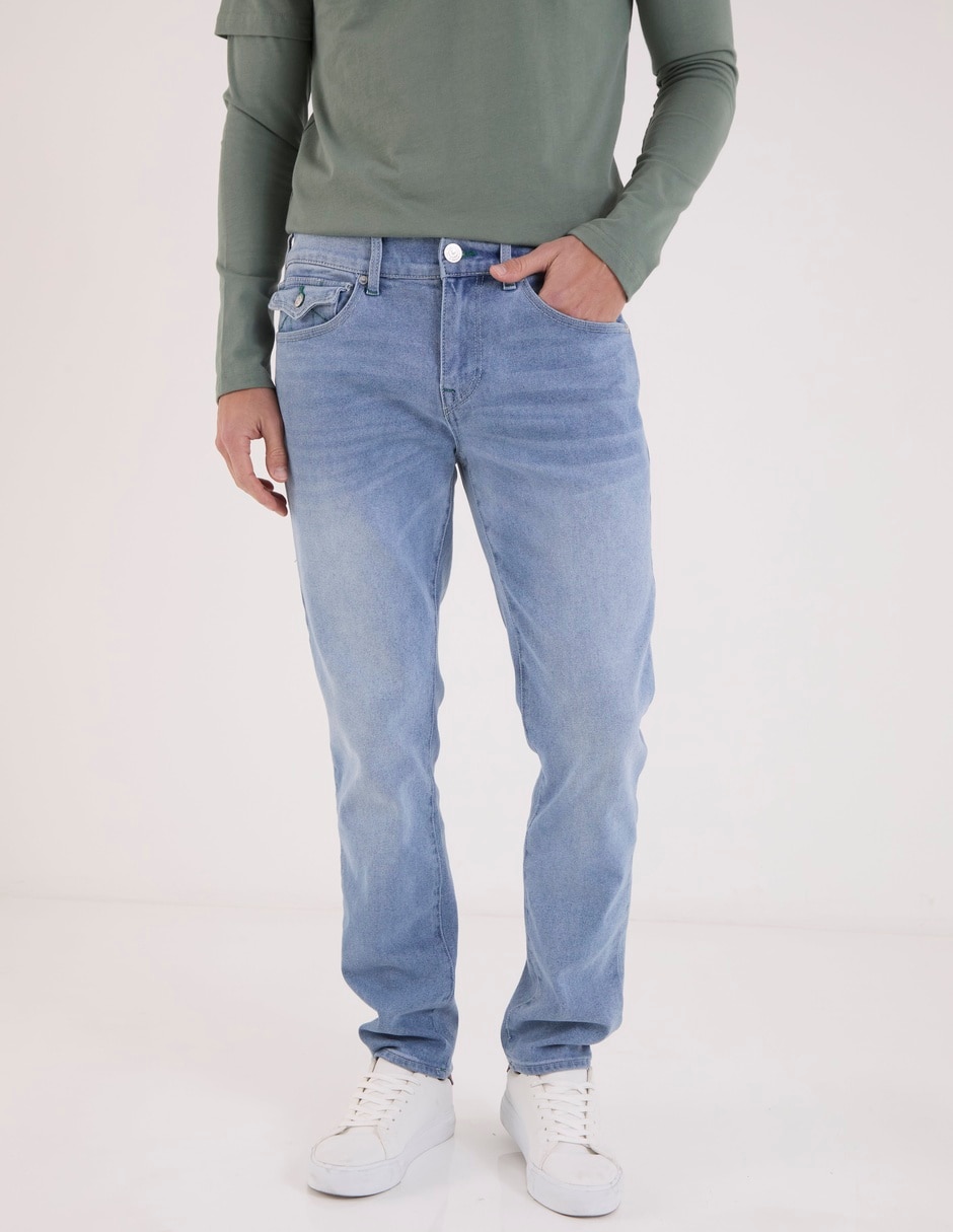 Jeans slim deslavado para hombre 1