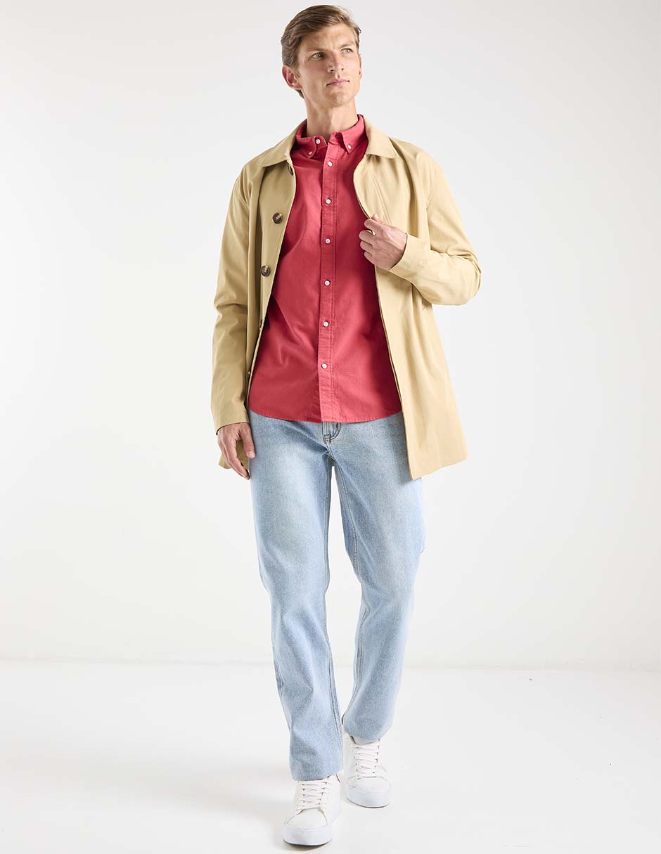 Camisa casual manga larga para hombre