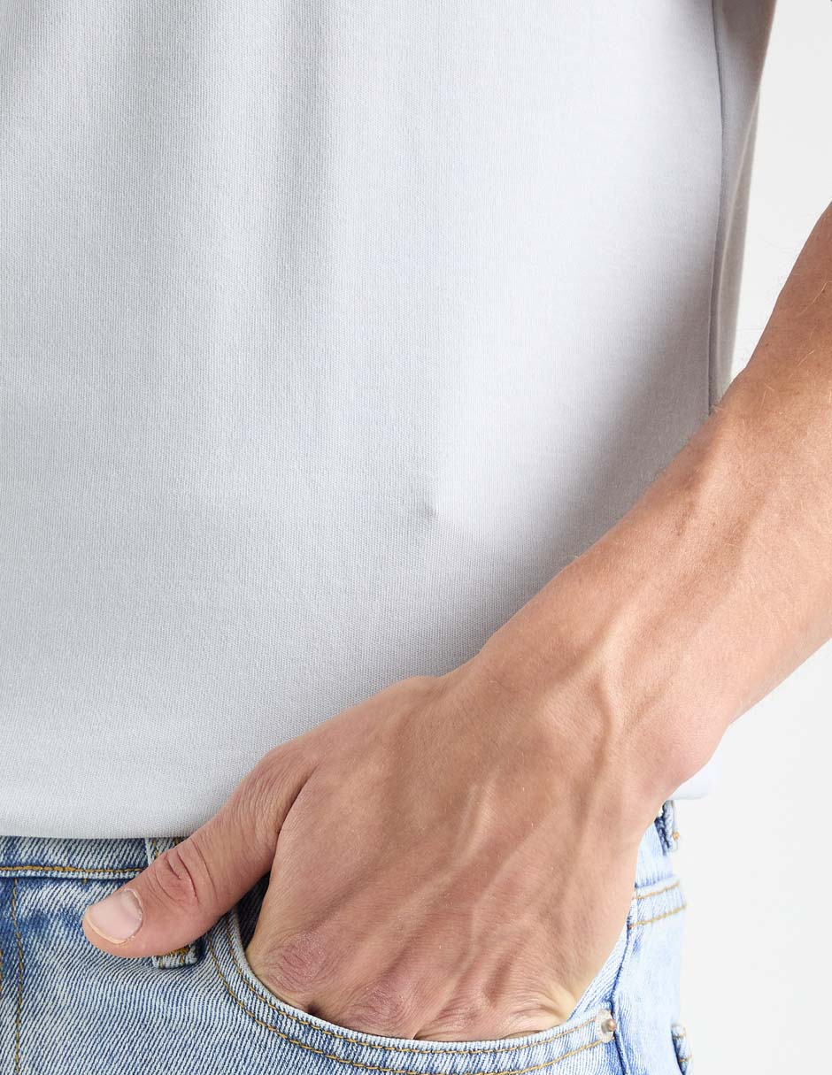 Jeans straight lavado claro para hombre 4