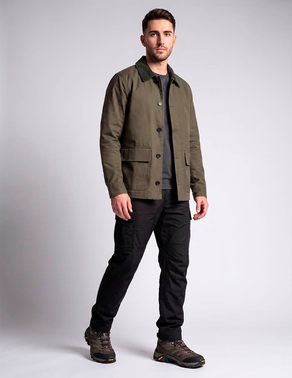 Chamarra casual con bolsillos para hombre
