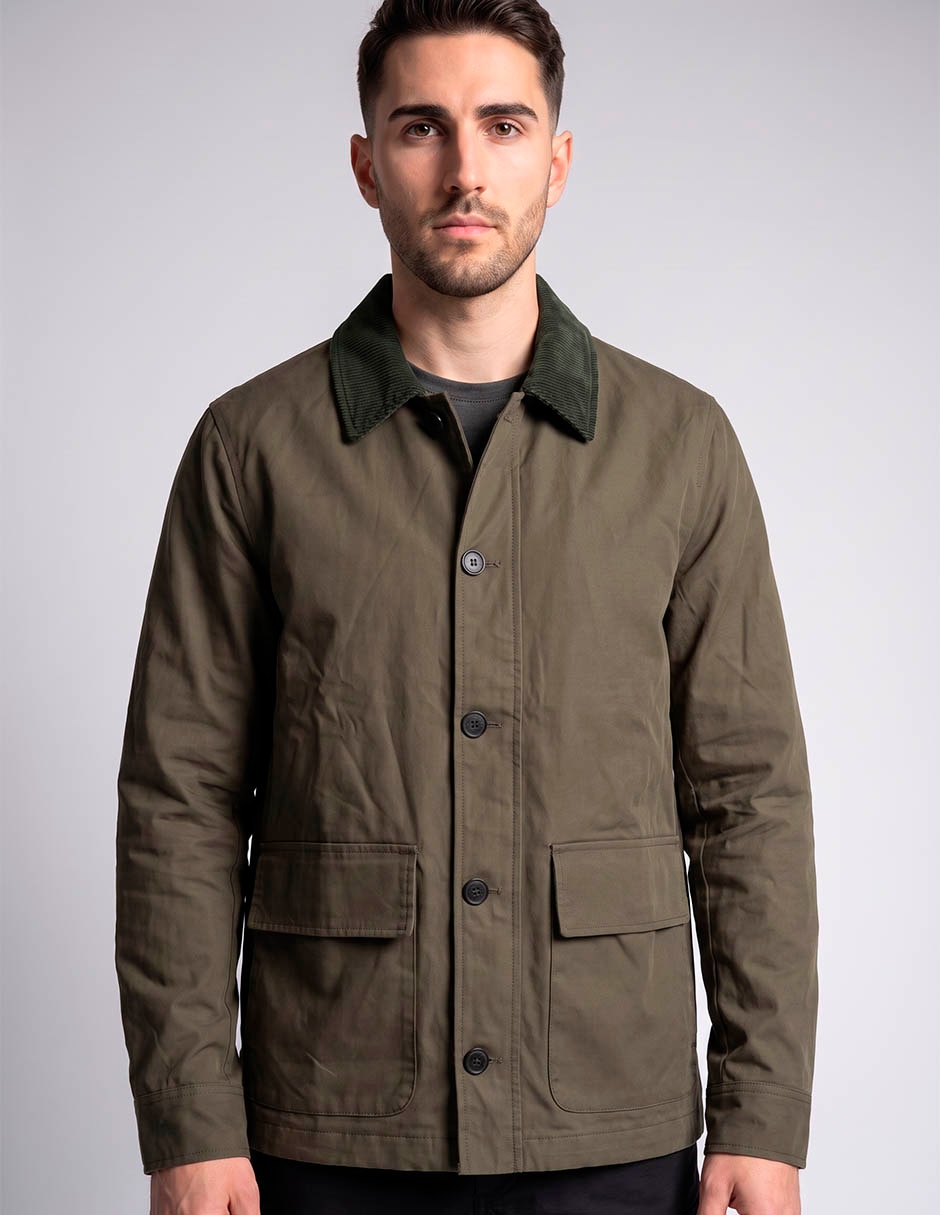 Chamarra casual con bolsillos para hombre