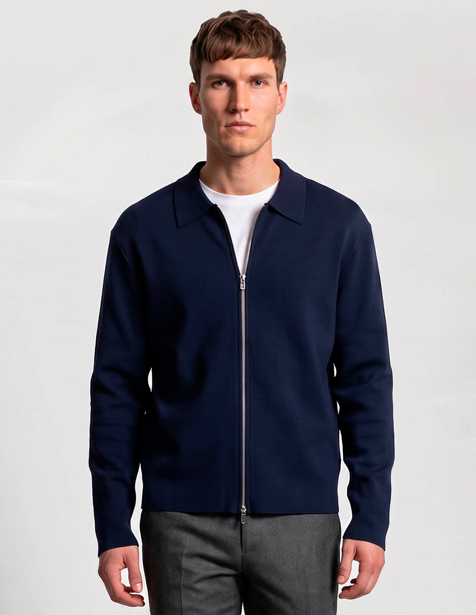 Suéter cuello camisera para hombre