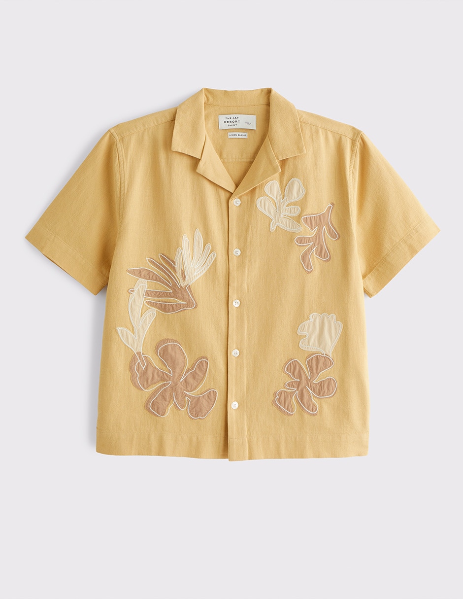 Camisa casual de lino manga corta para hombre Camisa casual de lino manga corta para hombre