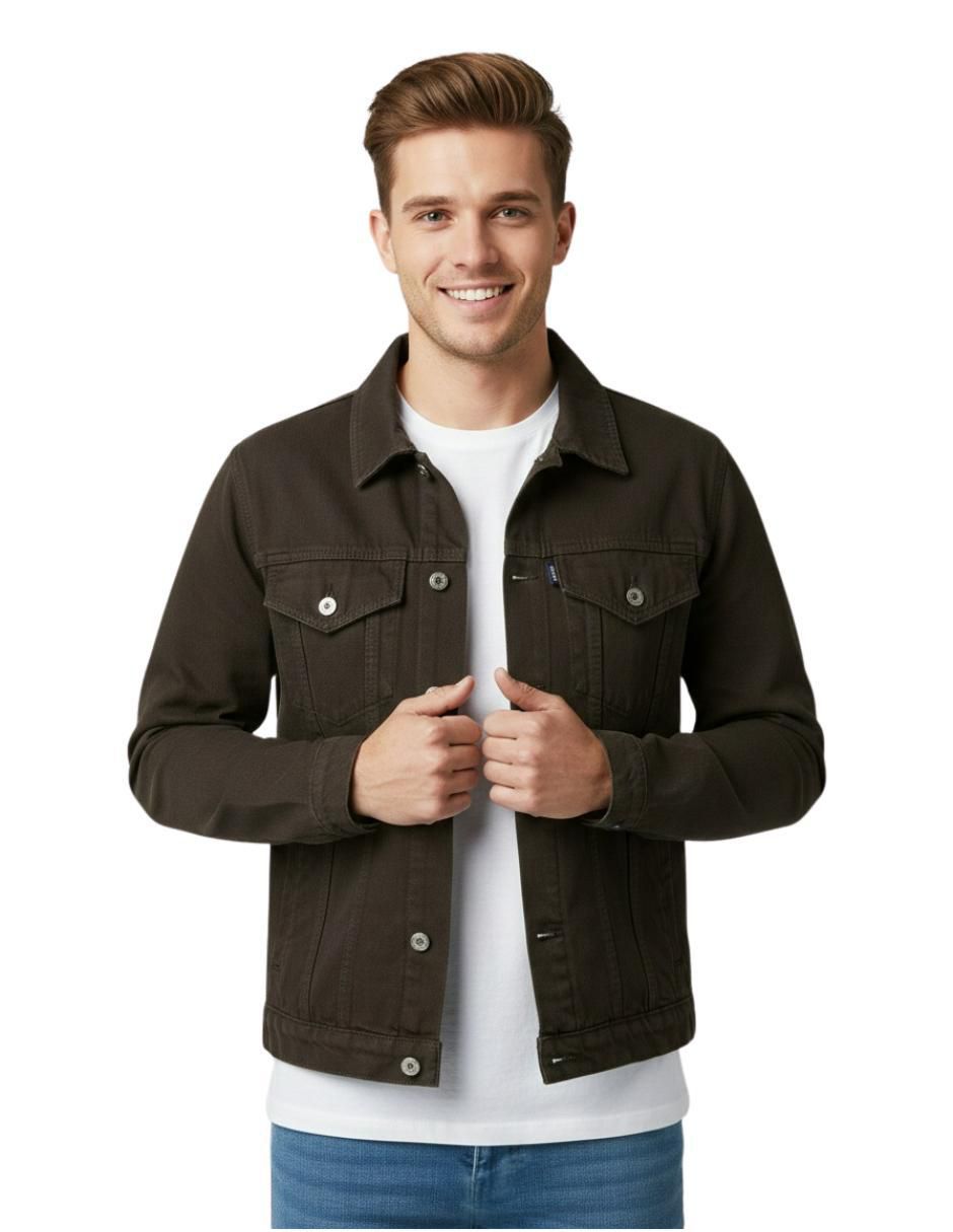 Chamarra denim de mezclilla con bolsillos para hombre Chamarra denim de mezclilla con bolsillos para hombre