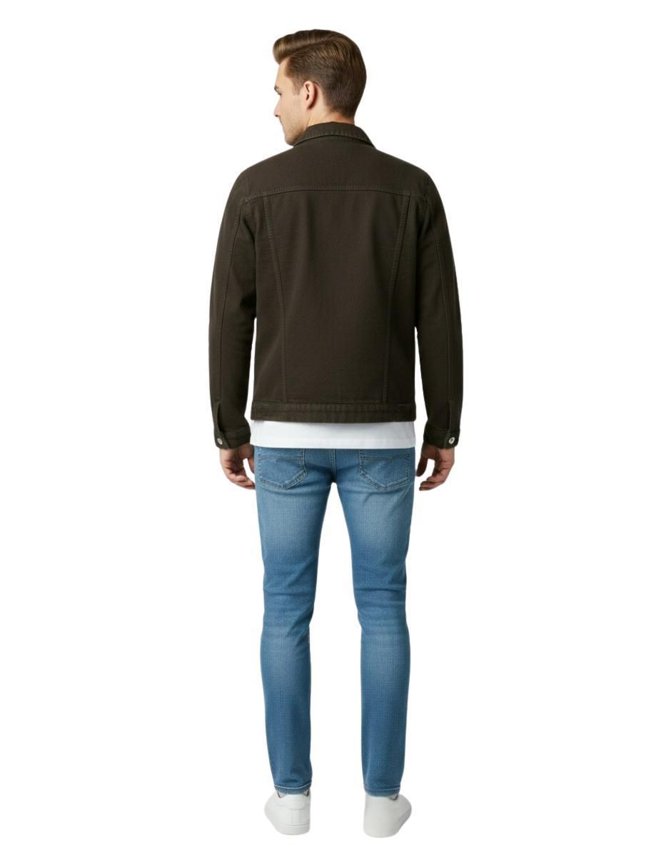 Chamarra denim de mezclilla con bolsillos para hombre 2