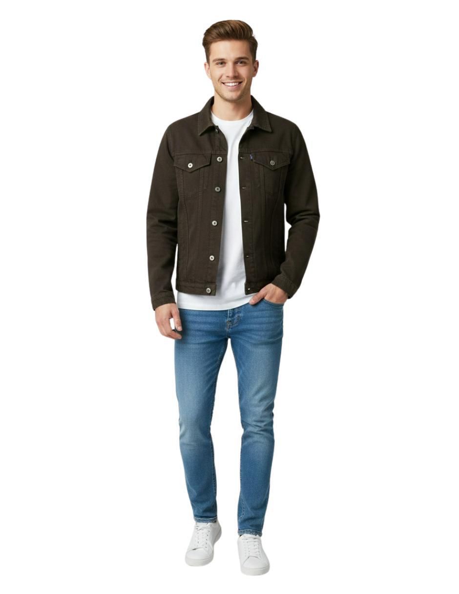 Chamarra denim de mezclilla con bolsillos para hombre 3