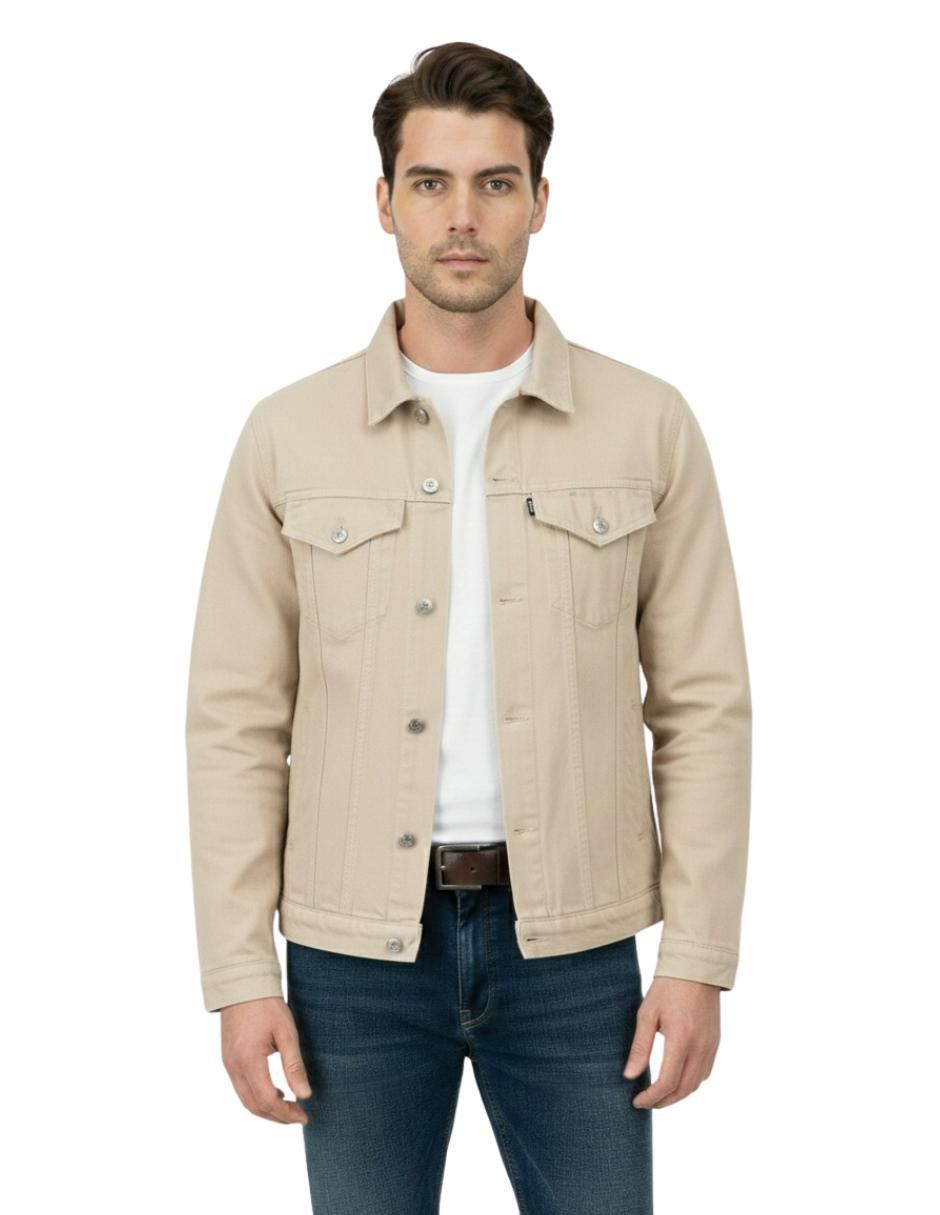 Chamarra denim de mezclilla con bolsillos para hombre Chamarra denim de mezclilla con bolsillos para hombre