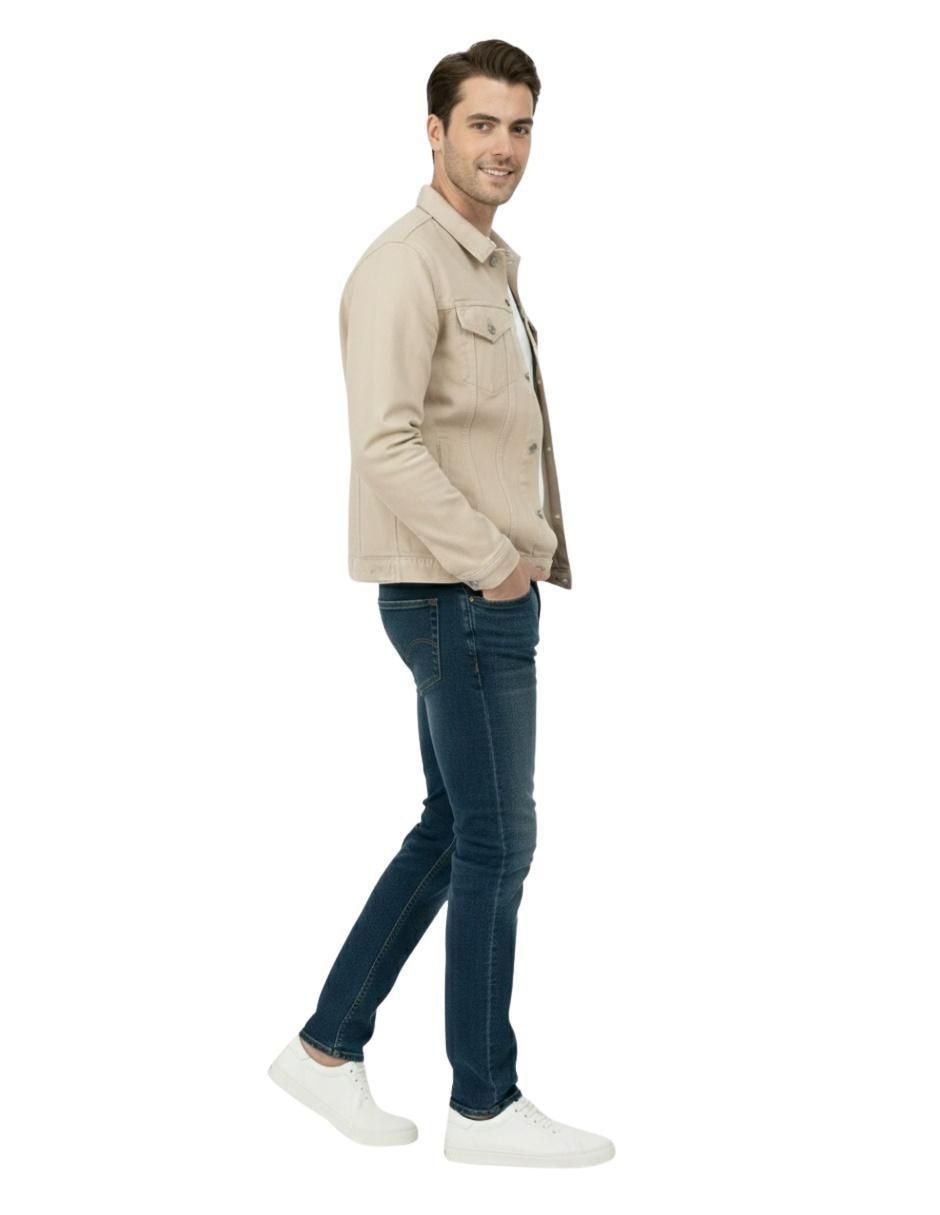 Chamarra denim de mezclilla con bolsillos para hombre 2