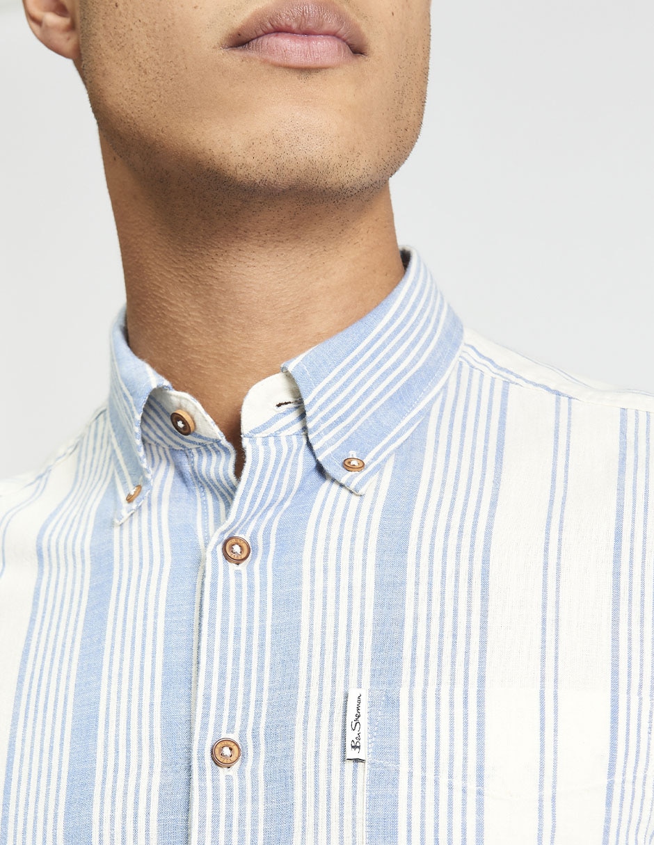 Camisa casual de algodón manga larga para hombre