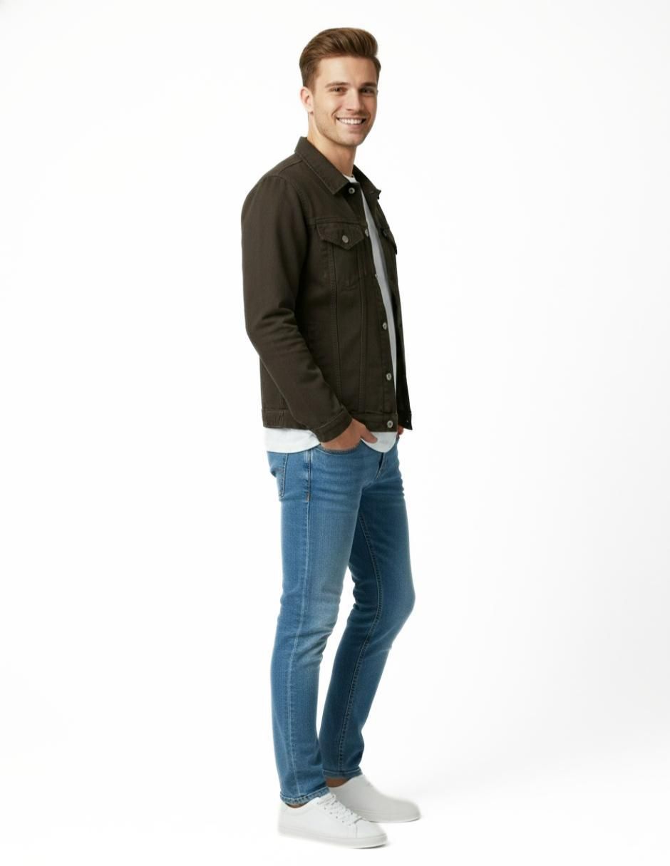 Set chamarra denim Indicum Denim de mezclilla con bolsillos para hombre