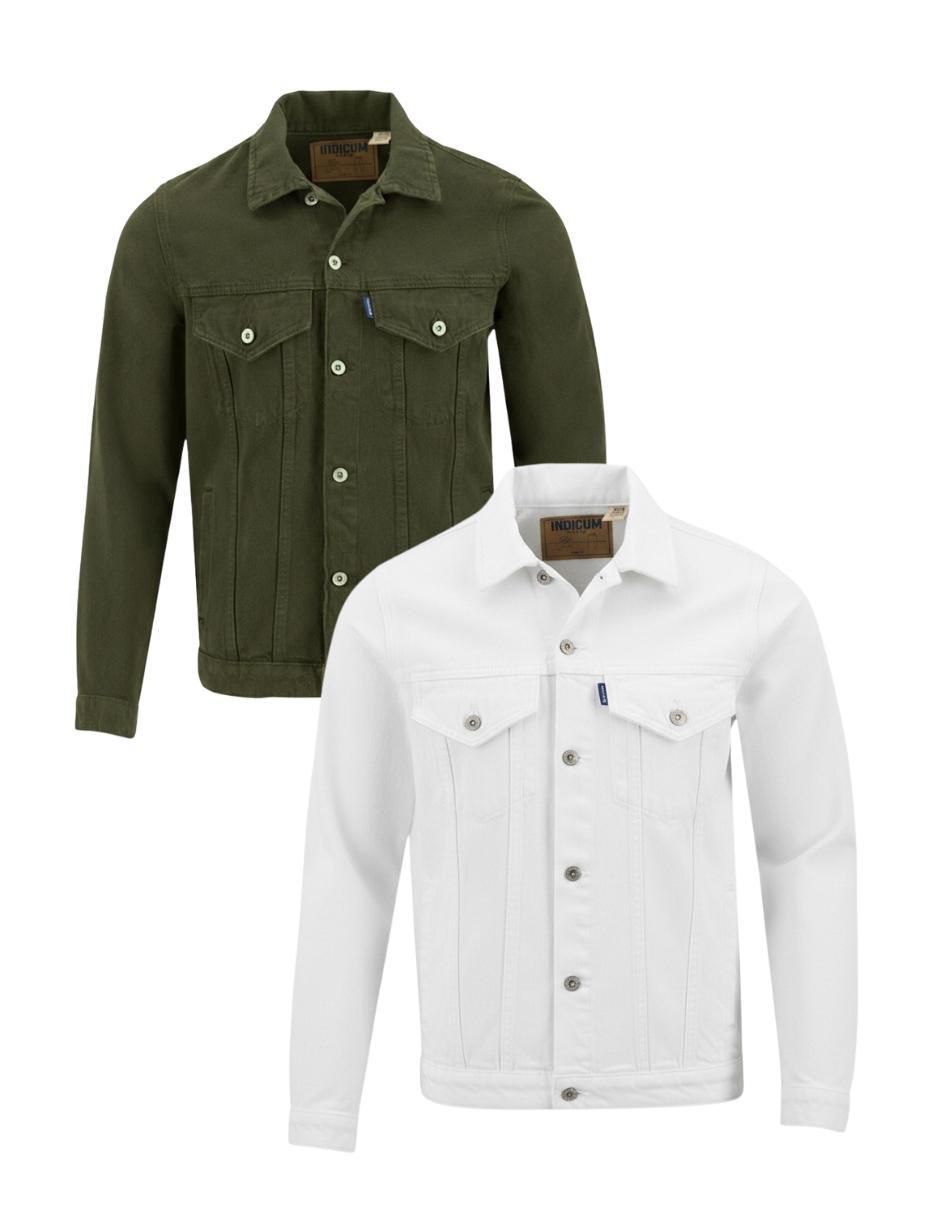 Set chamarra denim de mezclilla con bolsillos para hombre Set chamarra denim de mezclilla con bolsillos para hombre