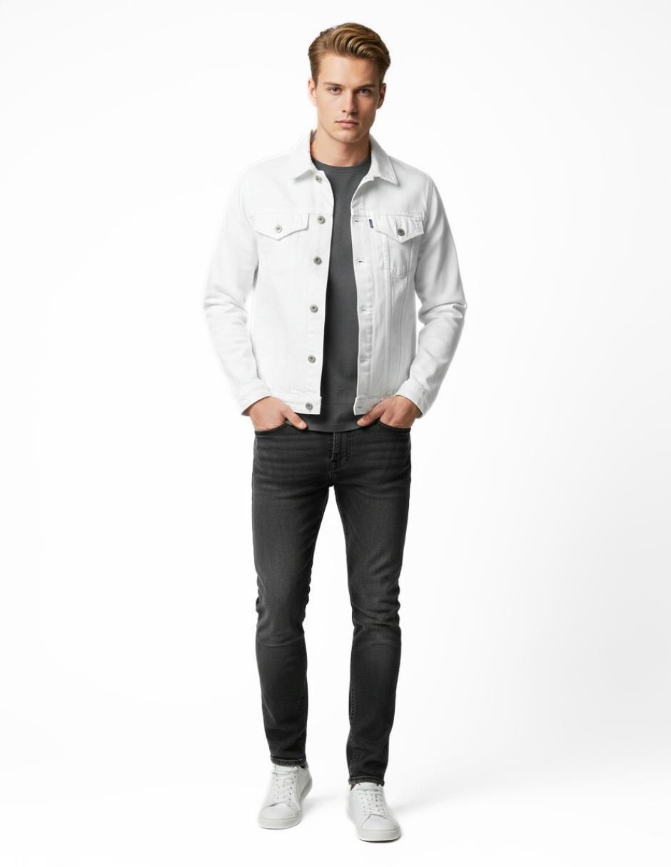 Set chamarra denim Indicum Denim de mezclilla con bolsillos para hombre