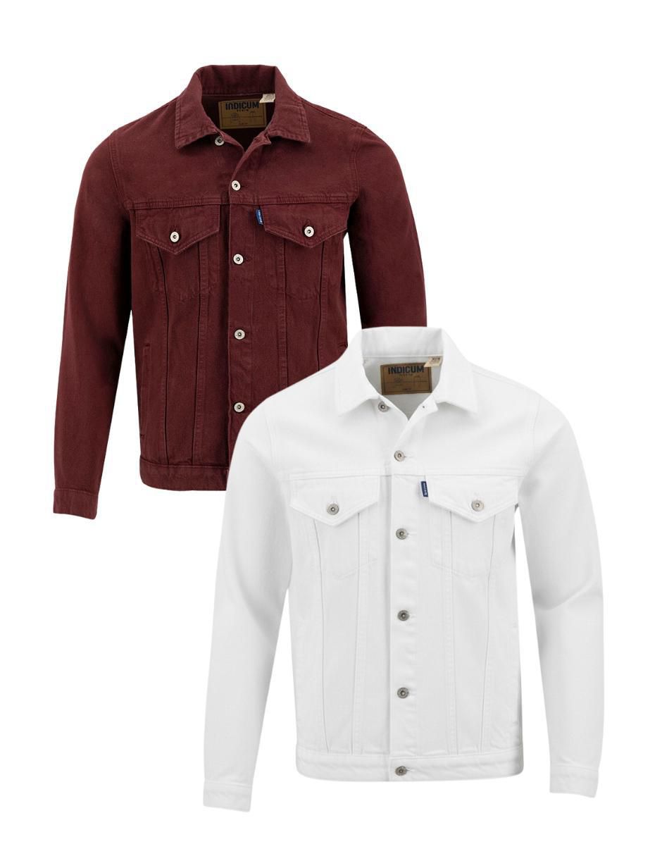 Set chamarra denim de mezclilla con bolsillos para hombre Set chamarra denim de mezclilla con bolsillos para hombre