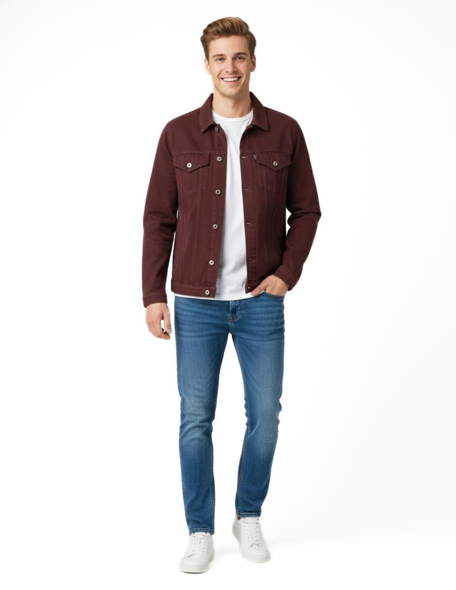 Set chamarra denim de mezclilla con bolsillos para hombre 2