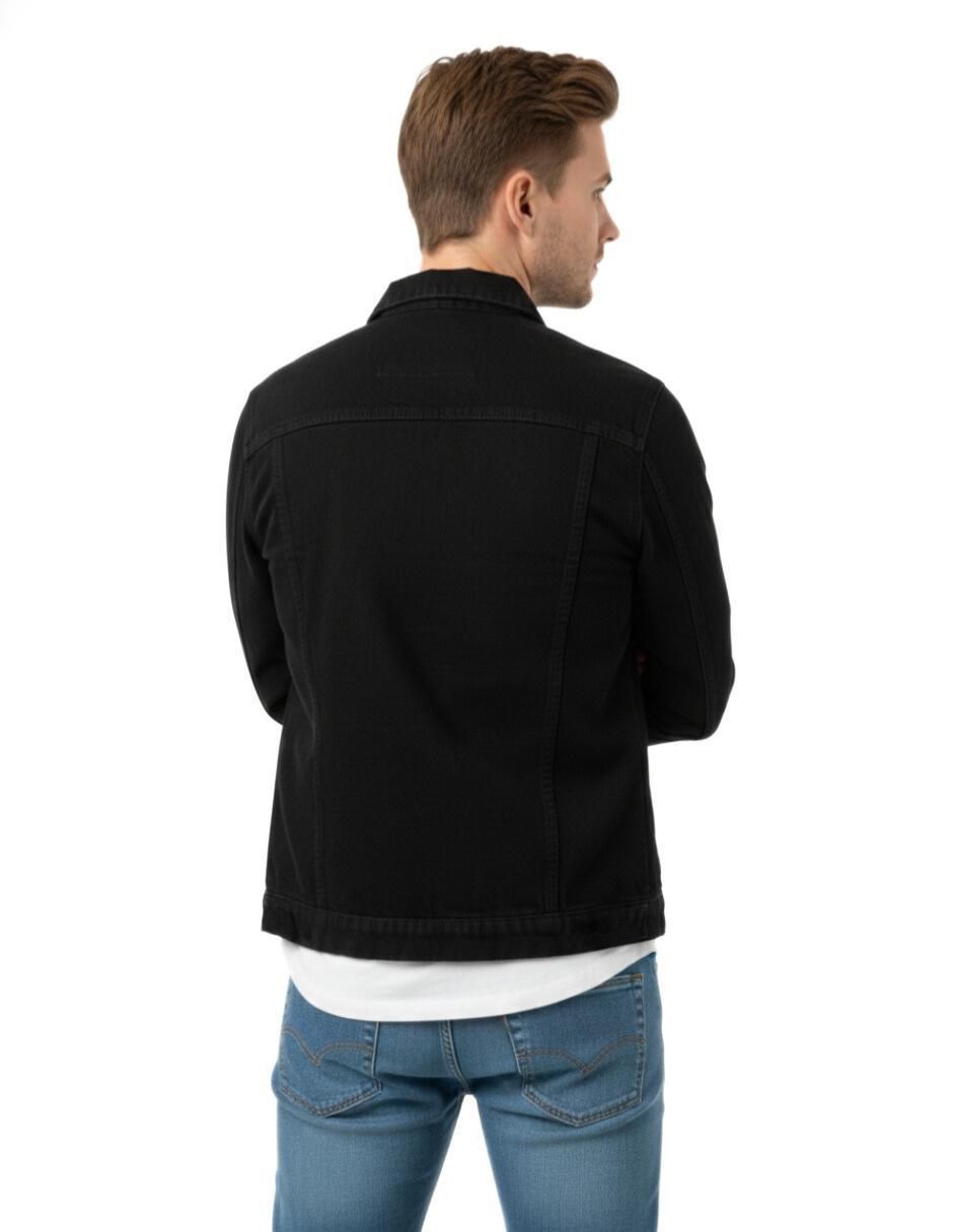 Set chamarra denim de mezclilla con bolsillos para hombre 9