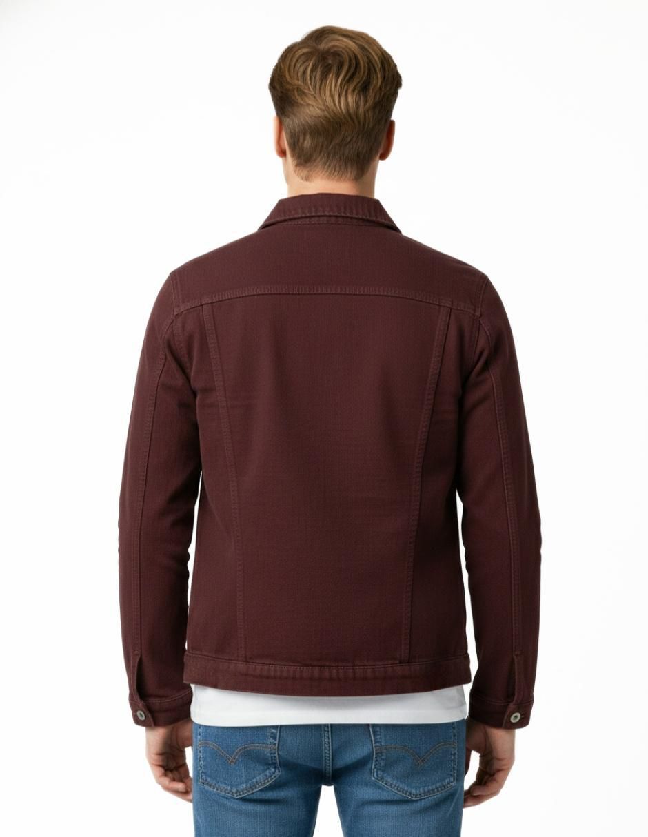 Set chamarra denim de mezclilla con bolsillos para hombre 11