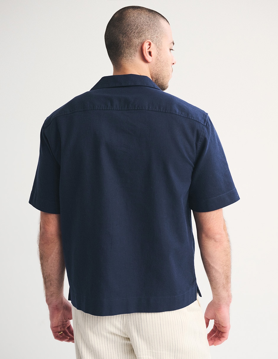 Camisa casual abercrombie & fitch de algodón manga corta para hombre