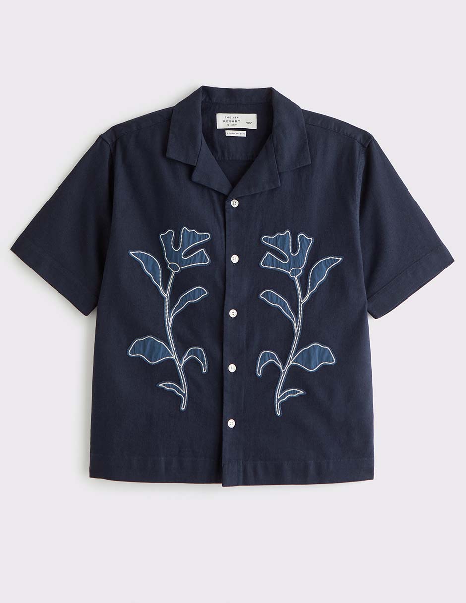 Camisa casual abercrombie & fitch de algodón manga corta para hombre